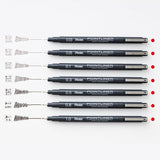 Pentel Point Liner BLACK 7 pcs set