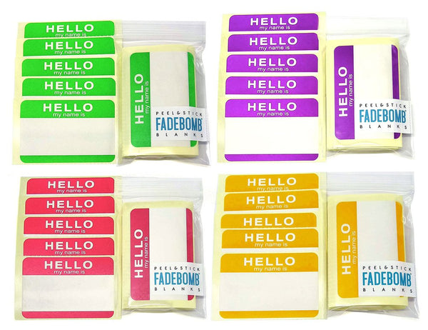 50 FADEBOMB HELLO Name Badge Label